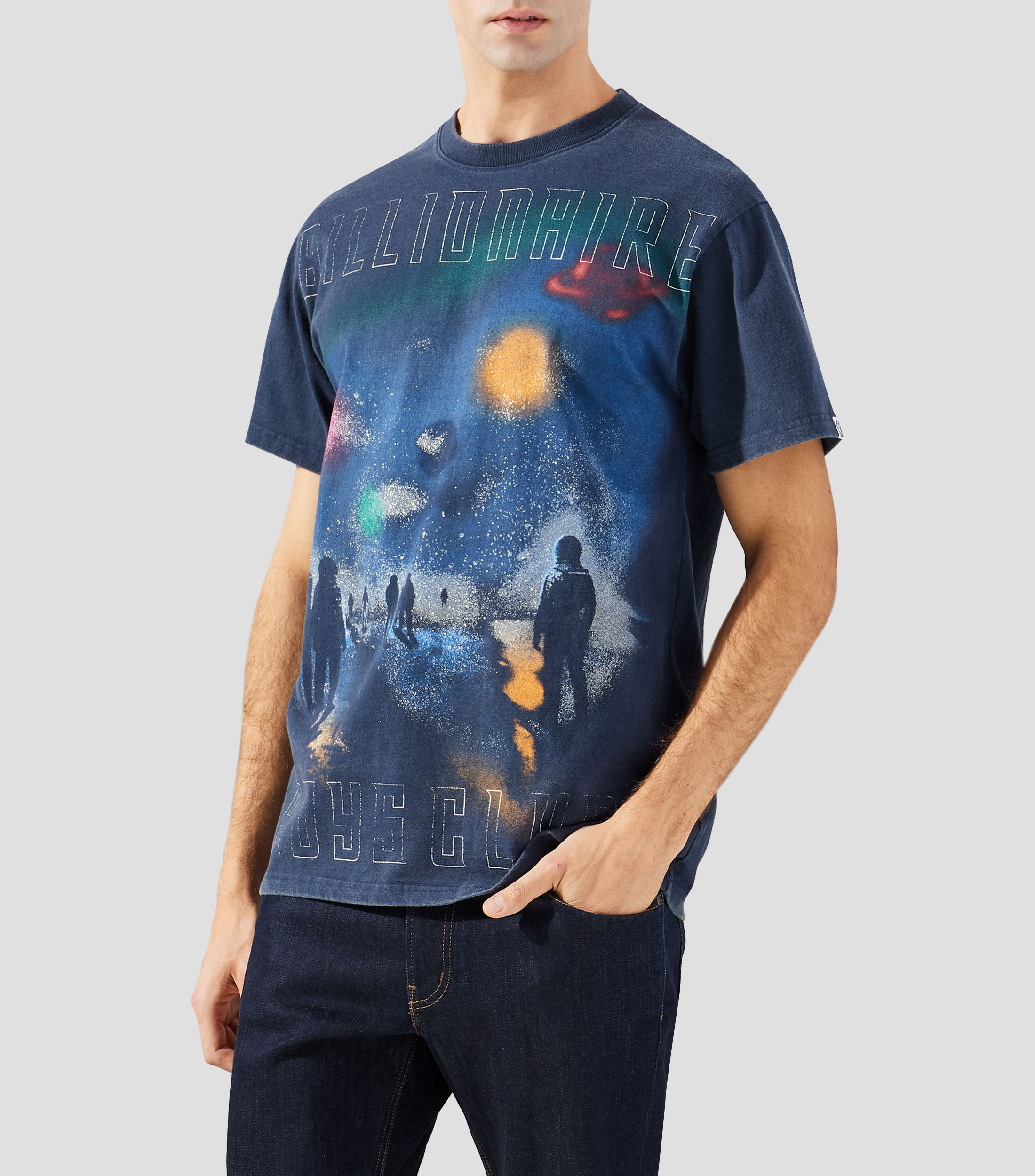 Playera cuello redondo manga corta estampada Hombre